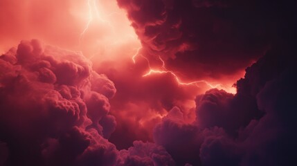 Lightning Storm Over Clouds
