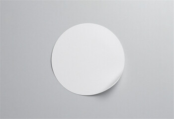원형 흰색 종이 스티커 디자인 목업