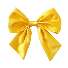 yellow bow isolated on white or transparent background, png