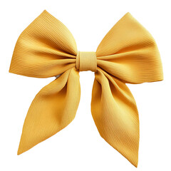 yellow bow isolated on white or transparent background, png