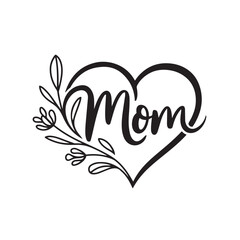 Mothers day calligraphy MOM quotes with floral elements vector illustration  Lettering happy mothers day. Beautiful mommy, blessed mama