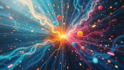 Obraz premium Abstract Energy Explosion with Bright Colors