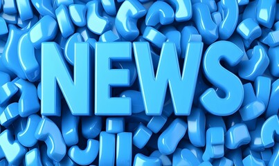 Bold news typography featuring a gradient of blue shades, capturing attention with its vibrant and modern design, perfect for media visuals.