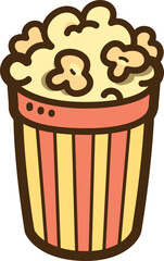 Popcorn vector doodle illustration and graphic
