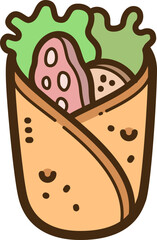 Burrito vector doodle illustration and graphic