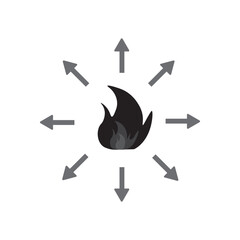 Exothermic glyph icon