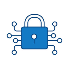 Smart Lock Blue Editable Stroke Icons. Cyber Security Technology, Phishing, Hacking, Cyber Crime, Security, Trojan, Device Protection, Privacy Vector Illustration.

