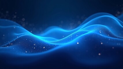 Abstract Blue Light Waves in a Futuristic Digital Environment