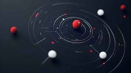 Naklejka premium Planetary Showcase, a vibrant graphic design illustrating various planets with distinct colors and textures, highlighting their unique features and orbits.