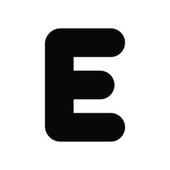 Letter E icon isolated on a white background. Vector illustration.