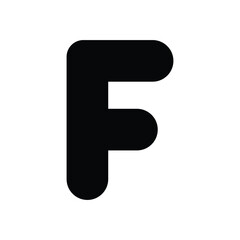 Letter F icon isolated on a white background. Vector illustration.
