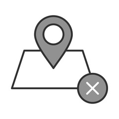 Property Not Connected to the Road. Remote Land, Accessibility Issue, Real Estate. Vector Editable Stroke Icon.