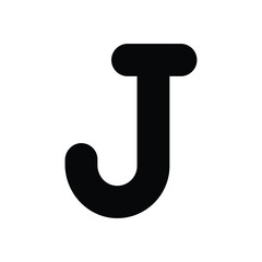 Letter J  icon isolated on a white background. Vector illustration.