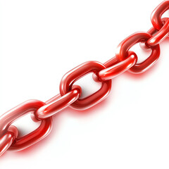 Obraz premium Close-up of a shiny red chain link, symbolizing strength and unity in design, perfect for abstract or industrial-themed projects.