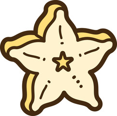 Carambola slice vector doodle illustration and graphic