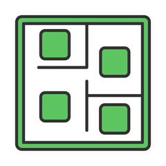 Number of Rooms. Housing Layout, Interior Space, Real Estate. Vector Editable Stroke Icon.