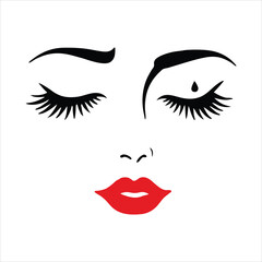 A stylized, graphic portrait of a woman's face.