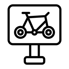 Area Bicycle Line Icon