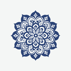 Mandala pattern in navy blue color. Islamic geometric pattern Ideal for Creative Projects, Cards, Posters, Flyers, Banners, and Covers. Minimalist Mandala, creative mandala. 