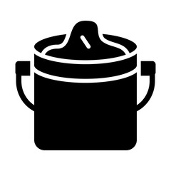Bucket Concrete Solid Icon