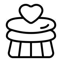 Cake Love Line Icon