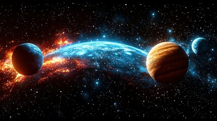 Cosmic Collision: A Celestial Dance of Fire and Ice