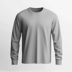 realistic high quality Grey long sleeve tshirt mockup