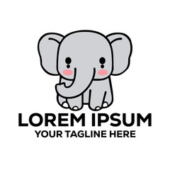 Cheerful Elephant Mascot for Children's Business