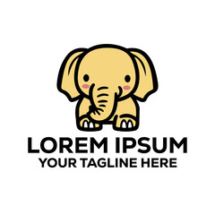 Obraz premium Baby Elephant Logo Fun and Cheerful