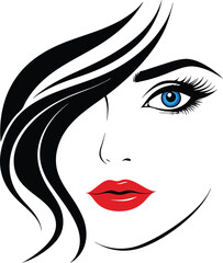 Stylish woman's face with glamorous makeup, perfect for beauty and fashion.
