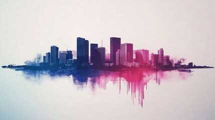 Fototapeta premium A panoramic shot of the Miami skyline, emphasizing its modern architecture and coastal appeal