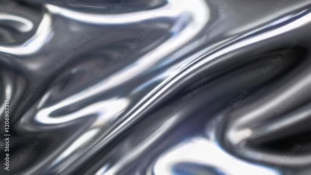 Poster abstract metallic surface with fluid reflections