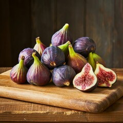 Obraz premium fresh figs on wooden table