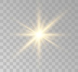 Transparent yellow sunlight special lens flash light effect. Front solar flare lenses	