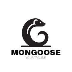 Mongoose Logo. Mongoose Logo Design. Mongoose Logo Brand. Mongoose Logo Vector Design Isolated on White Background