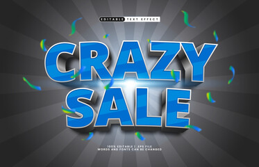 crazy sale editable text effect with a sale discount and promo theme