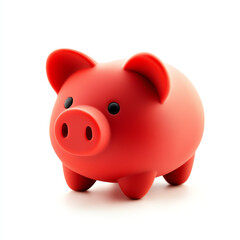 A vibrant red piggy bank symbolizing savings and financial management, perfect for illustrating budgeting concepts.