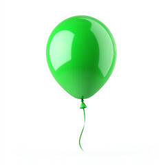 A vibrant green balloon floating in the air, symbolizing joy and celebration, perfect for party themes or festive occasions.