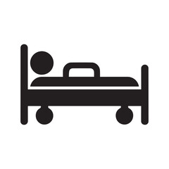 Hospital and medical health care Patient Bed icon silhouette vector illustration