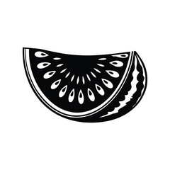 watermelon slice white and black design 