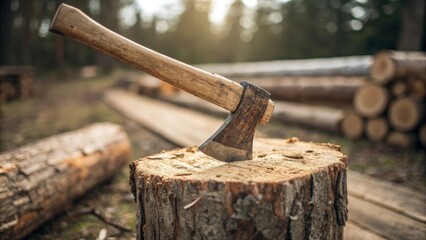 axe in log