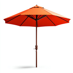 A vibrant orange patio umbrella providing shade and style for outdoor relaxation during sunny days.