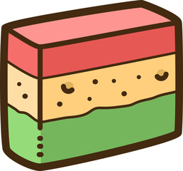 Bolu puding vector doodle illustration and graphic