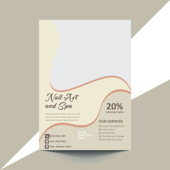 Elegant Spa Flyer Template with Soothing Colors and Wellness Icons for Relaxation, Beauty Services, and Health Retreat Promotions