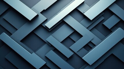 Abstract dark blue geometric background with overlapping rectangular shapes creating a complex pattern.
