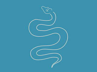 A simple white outline of a snakes body