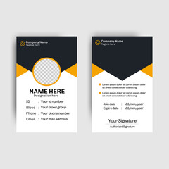 Obraz premium Black and Yellow Brand Identity card design. Double sided vector template design. Multipurpose uses luxury corporate identity card design.