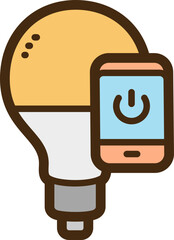 Smart bulb vector doodle illustration and graphic