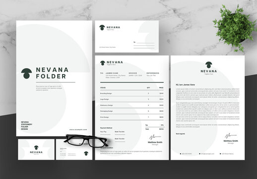 Black And White StationerySet