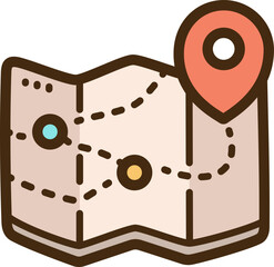 Destination map vector doodle illustration and graphic